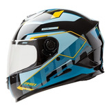 Casco Para Moto Integral Hawk Rs1  Celeste Alpha Talle M 