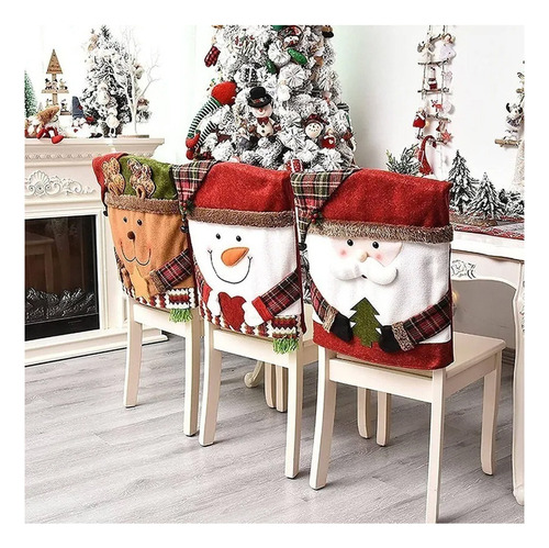 Funda Trasera De Silla De Navidad De Dibujos Animados Funda