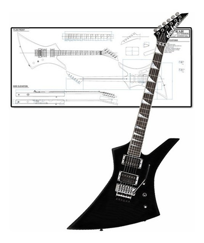 Plano Para Luthier Guitarra Jackson Kelly (a Escala Real)