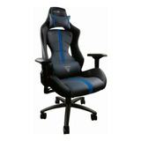 Game Factor Silla Gamer Cgc650 Bl, Tela Y Cuero Sintetico,