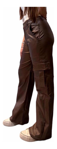 Pantalón Wide Leg Cargo Vengalina.elastizado.chocolate O Neg