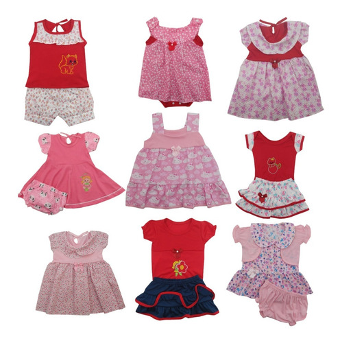 Conjunto Bebê Menina 2-6 Meses Kit 5 Conjuntos Bebê 