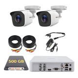 Kit 2 Cámaras Metal P2p 720p Dvr 8 Canales Disco Duro 500gb