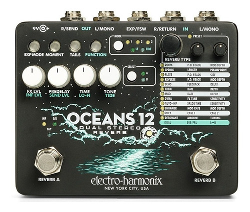 Pedal Guitarra Electro Harmonix Oceans 12 Dual Stereo Reverb