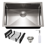 Cuba Inox Quadrada Gourmet Cozinha Pia 75x45 Acessór Sa750