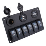 Panel De Interruptor Basculante Led Para Coche, Barco, 6 Vía