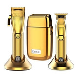 Máquina De Corte Kemei K32s Gold + Patillera + Shaver Barber