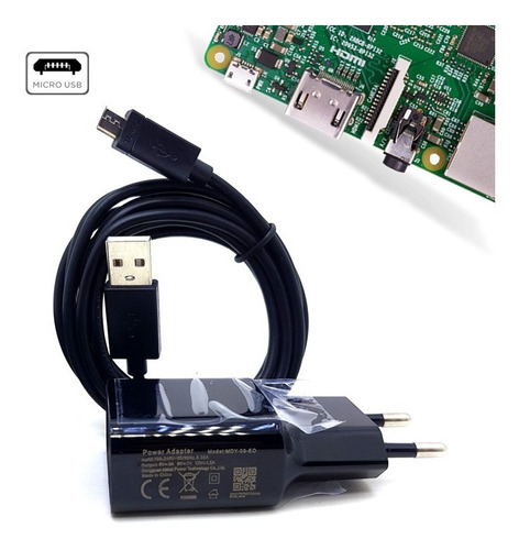 Fonte Alimentador Placas Roboticas Micro-usb 5v 3a 2 Metros