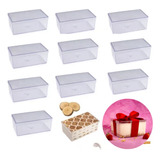 Kit 10 Caixas Retangular Com Tampa Cake Box Bluestar Cristal