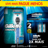 Kit Gillette Mach3 1 Aparelho Recarregável + 3 Cargas 
