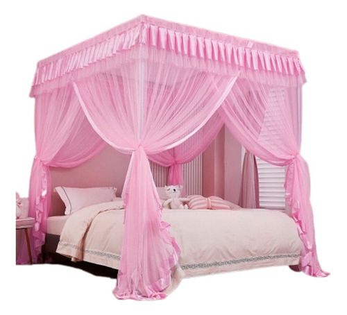 Malla De Cama Princess Bed Con Toldo Rosa Para Cama King Siz