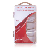 Kit 100 Unhas Postiças Tips Bailarina Transparente Manicure