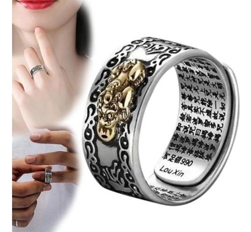 Anillo De Pareja Feng Shui Pixiu Buena Suerte Prosperidad Éx