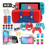 Estuche Protector Para Nintendo Switch Oled Con Mica Y Funda