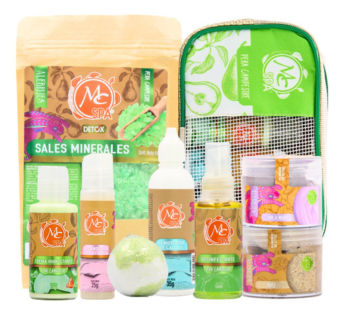 Kit Spa. Humectantes, Exfoliante, Pedicure. 9pzs. Mc Spa.