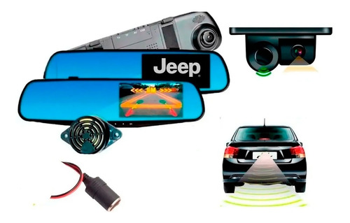 Espejo Retrovisor Dvr Camara Y Sensor De Reversa Jeep