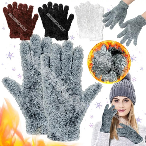 Guantes De Peluche Abrigados Adultos Invierno Unisex 