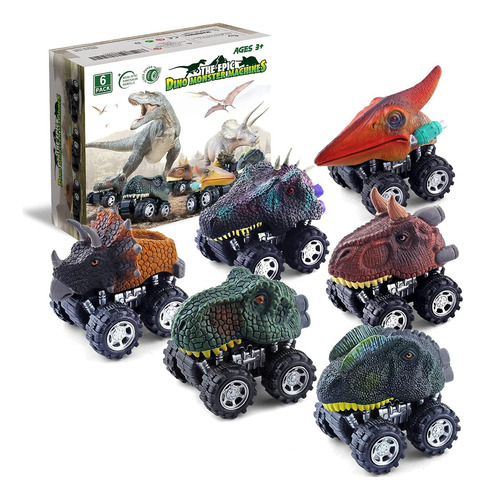 Carros Retráctil Con Forma De Dinosaurio Dinobros, Paquete D