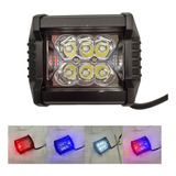 Faro Auxiliar Led Moto Luz Blanca Estrobo Azul/rojo 5400 Lm