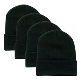 Touca Lisa Preto Masculina Gorro Estilo Inverno De Lã 100un