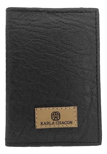 Tarjetero Mini Billetera Delgada Pequeña Unisex Karla Chacon Color Negro