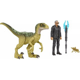 Jurassic World Figuras Dr Ian Y Dinosaurio Velociraptor