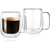 Taza Cafe Doble Pared Borosilicato 350ml Pocillo X 1 