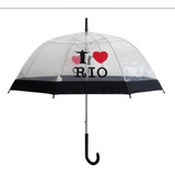 Guarda Chuva Eu Amo Rio Transparente Adulto 883