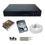 Kit Dvr 8 Canais Multihd Full Hd Cabo Conectores Hd 160gb