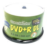 Dvd+r Doble Layer Green Master  Printable Full Face 50 Pzas