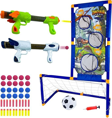 2 Pistola Juguete Compatible Nerf Niños Dinosaurios Futbol