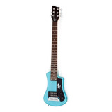 Guitarra Eléctrica Höfner Solid Body Shorty De Tilo Blue Con Diapasón De Palo De Rosa