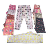 Kit 4 Calças Legging De Cotton Infantil Menina Premium Femin