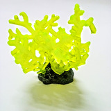 Enfeite De Silicone Coral Acropora Color Laranja E Amarela
