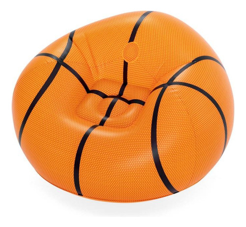 Sillón Infantil Inflable Puff Balón De Basketball Silla Aire Color Naranja