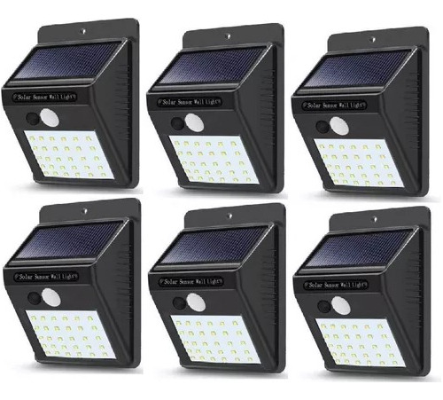 Pack X6 Foco Led Solares Exterior Luz Solar Foco Led Sensor