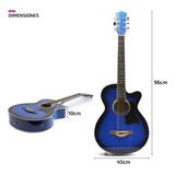 Guitarra Acústica Femmto Ag002 Para Diestros Color Azul Arce Brillante