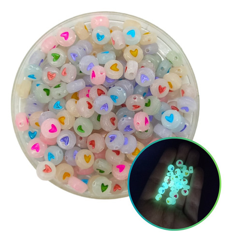 25gr Corazones Multicolor Fluorescente Bijouterie Pulseras