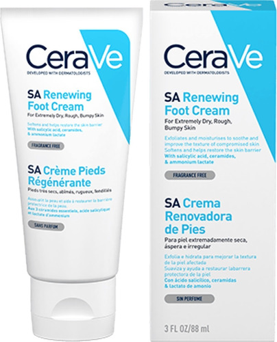 Cerave Crema Hidratante Pies Resecos Hidrata  Exfolia 88 Ml