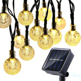 Fita De Luzes De Bolas De Led Solar Natal Corda 100led