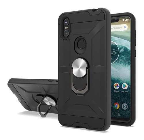 Funda Case Uso Rudo Para Moto One + Cristal Templado