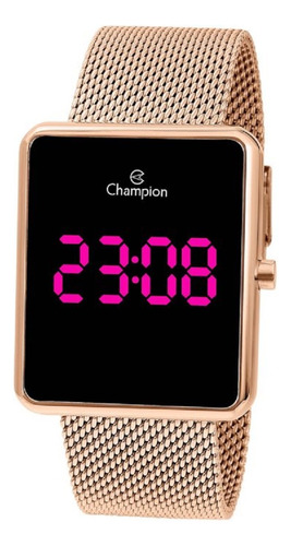 Relógio Champion Digital Led Ch40080h, 36mm, Aço, Água 30m
