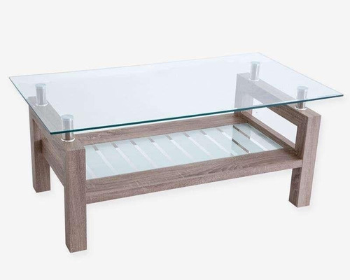 Mesa De Centro Modelo Aria De Cristal Para Sala U Oficina