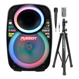 Bocina Bluetooth Recargable 15 Fm Mic Luz Led Fussion 15018