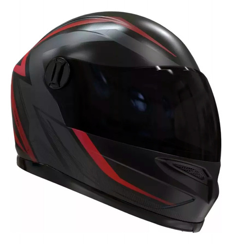 Casco Moto Integral Vertigo V32 Influence Negro Rojo Mate