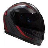 Casco Moto Integral Vertigo V32 Influence Negro Rojo Mate