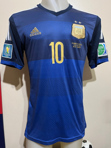 Camiseta Argentina Alemania Brasil 2014 Messi #10 Parches M