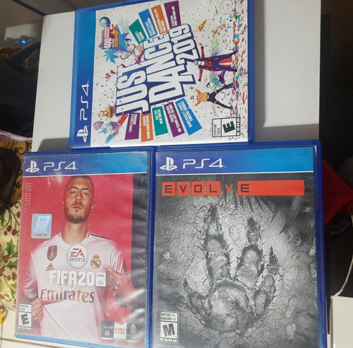 Lote De Juegos De Ps4(fifa 20, Evolve Y Justdance19)