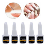 Pegamento Nail Glue Uñas Tips Deco Con Pincel X5 Unidades