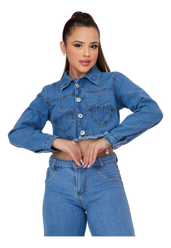 Jaqueta Jeans Casaco Infantil Menina Juvenil Feminina 8 A 16